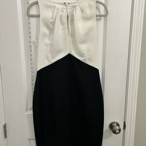 Ted Baker White and Black Sheath Midi Dress